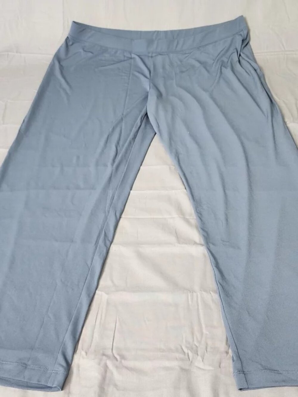 Susan Graver Essentials Women's 2X Plus Graphite Wide Leg Pull On Pants Stretch